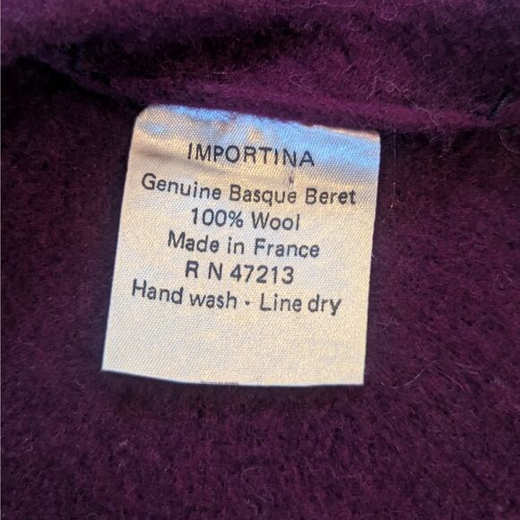 Vintage Importina Genuine Basque Beret – Plum with Art Deco Lady Motif - Picture 4 of 4